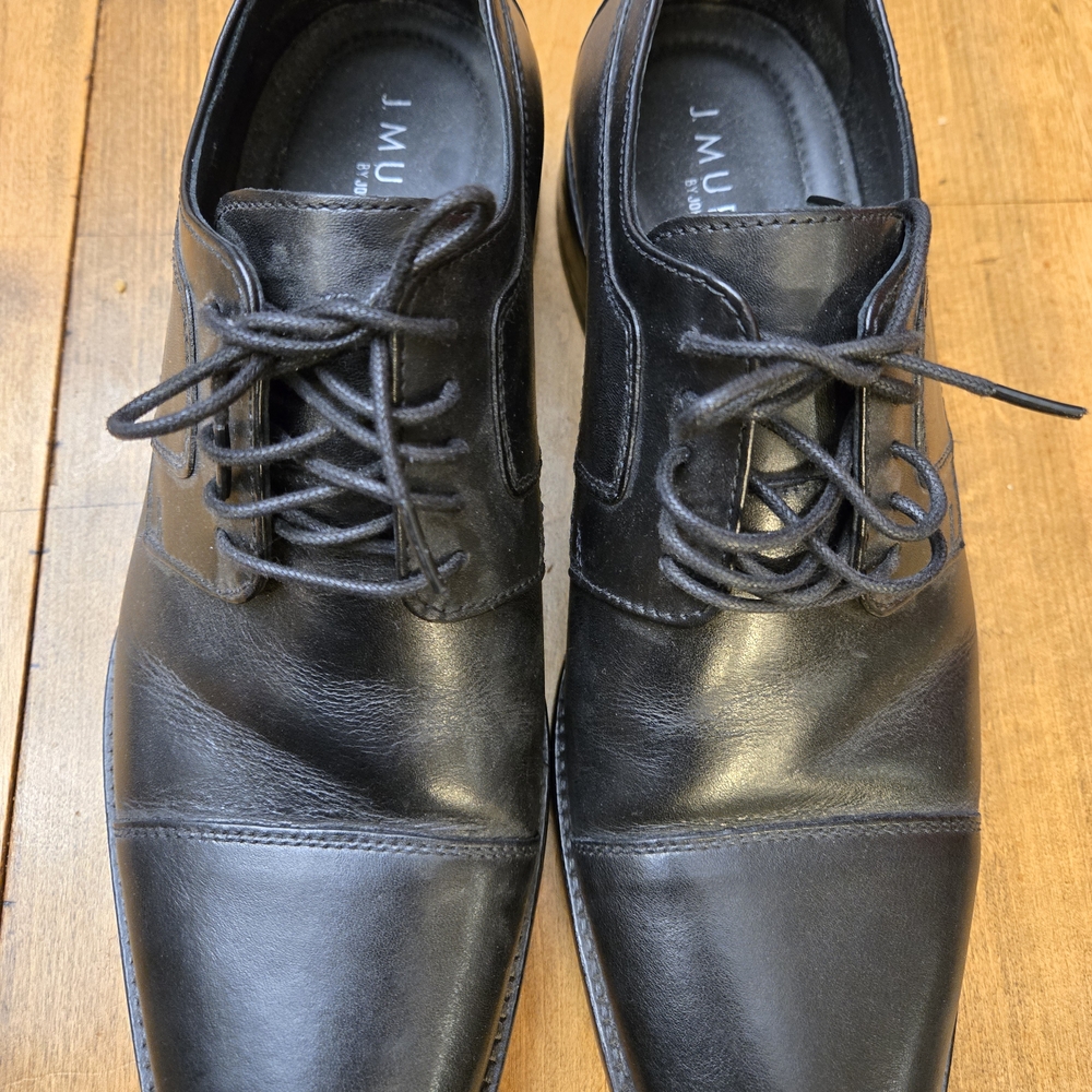 J. Murphy Black Leather Men's Oxfords